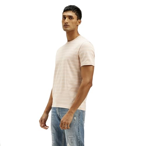 Image of Levi's Men's Striped Slim Fit T-Shirt (16960-1374 Pink