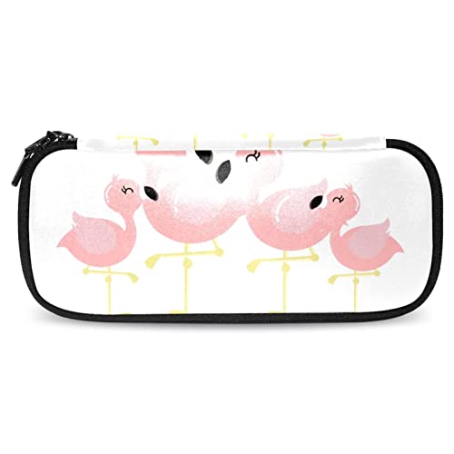 Trousse pour porte-stylo double fermeture éclair rangement bureau Flamant