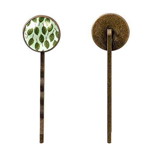 Barrettes à cheveux en métal ciselé et émail vert de qualité supérieure