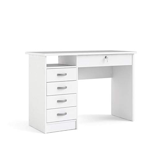 Tvilum Walden Desk With 5 Drawers, White #TOP6