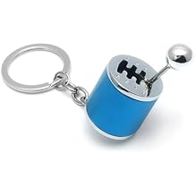 Osilly Gearbox Keychain, Six Speed Manual Transmission Stick Shift Keyring, Creative Stress-Relieving Car Accessories, Car Shifter Gear Keyfob Automotive Key Chain Ring Blue