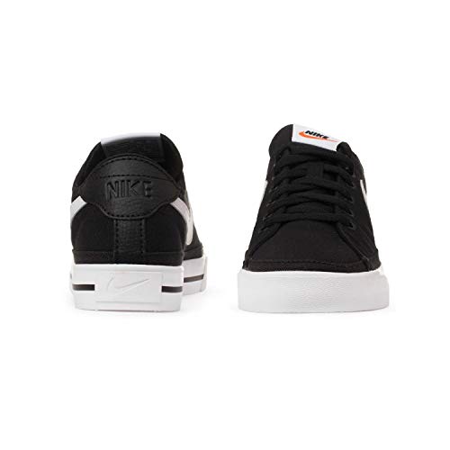 Nike Court Legacy CNVS Estilo feminino: Cz0294, Preto, branco, 7.5
