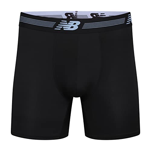 New Balance Men's 6" Performance No Fly Boxer Brief Underwear (4 Pack)