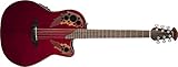 Ovation CE44-RR Acoustic-Electric Guitar, Ruby Red
