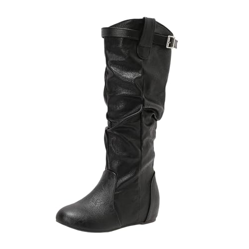 Bottes d'hiver sans douleur aux pieds grâce au talon épais et bout rond