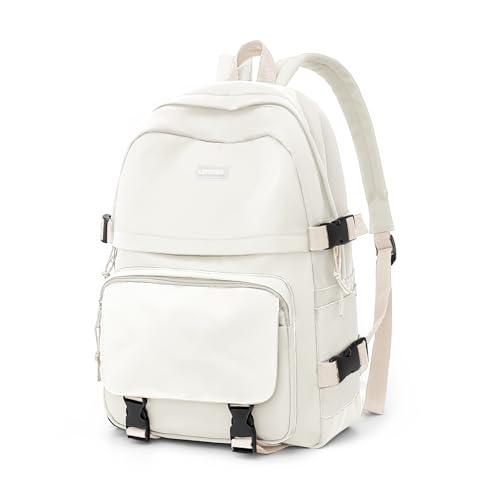 Image of weradar Backpacks For School Teens Boys Girls,Cute Bookbag,Lightweight College Backpack For Women Men,Waterproof Middle School Bag Casual Travel Daypack(Beige)