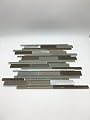 Simple Tile - Glass and Metal Mosaic Tile for Kitchen Backsplash, Bathroom Shower Wall, Etc, "Earth Collection", Mixed Strips, 12"X12"X5/16" (Sample Swatch (3"X12"))