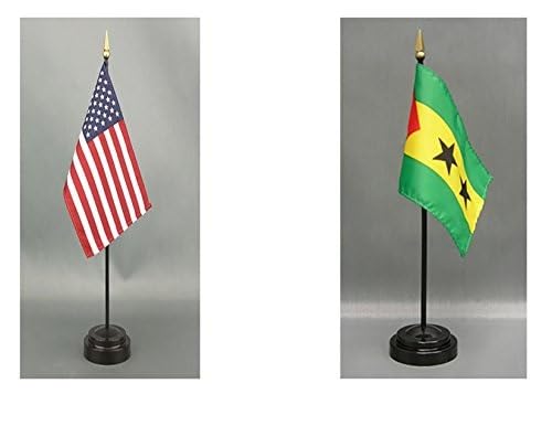 Amazon.com: Sao Tome 4x6 Desk Flag Set American Made with US Flag