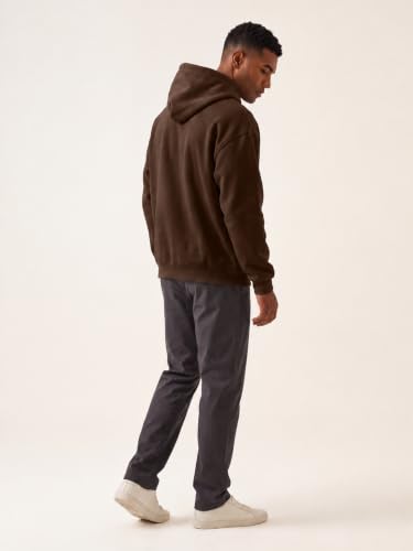 Image of JMIERR Mens Fleece Lined Oversized Hoodie Pullover Sweatshirts | Fall Winter Cozy fleece-lined pullover, adjustable drawstring hood, kangaroo pocket, regular fit, machine wash