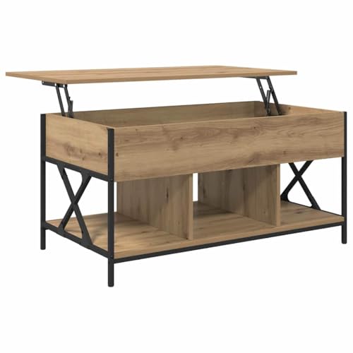 Table basse avec étagère de rangement pour optimiser l'espace du salon moderne