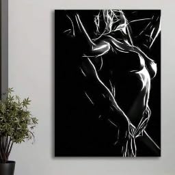 Affiches murales abstraites lianyibo couple noir et blanc 60x80cm cadre intérieur salon