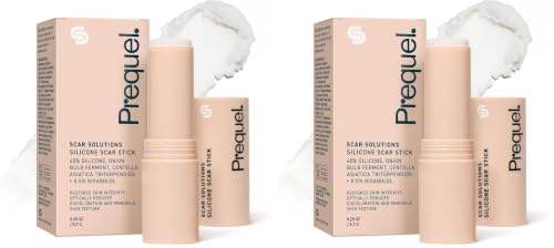 Image of Prequel Skin Scar Solutions 60% Silicone Scar Stick. Thick Solid Velvety Film for Scars. Formula Infused with Centella Asiatica Extracts and Vitamin E. Soothing and Occlusive (Pack of 2)