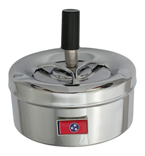 TENNESSEE Rotary Ashtray Drop Down Button Outdoor Windproof Portable Smokers Gift AS34