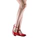 Womens Classic Comfortable Mary Jane Shoe - Round Toe Mid Low Heel Wedge Walking Pumps (6.5 M US, Red Pu)