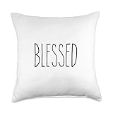 BLESSED, Rae Inspired Text Dunn, Christian, God, Love Throw Pillow