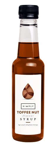 Simply Toffee Nut Syrup, Vegan & Nut Free Flavoured Syrup for Coffee, Cocktails & Baking (250ml)