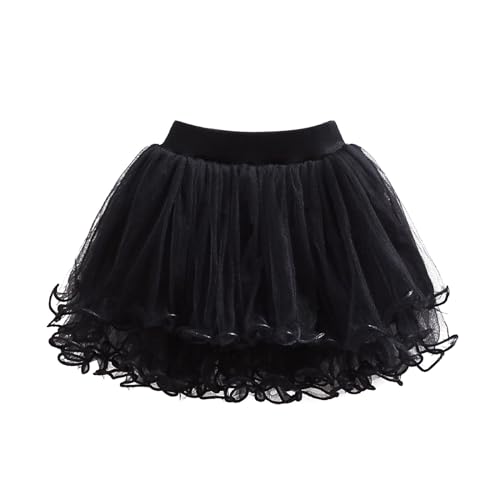 2025 Primavera Niños Falda Regalo Niñas Falda de Malla Perlas Clavadas Niños Pengpeng Cuatro Estaciones Niñas Negro, Negro , 12-18 meses