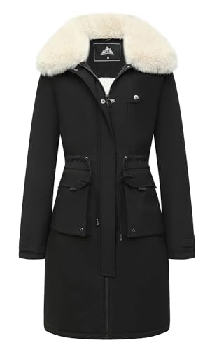 MOERDENG Women's Waterproof Long Winter Coat Thickened Down Parka Warm Puffer Jacket