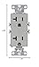 EATON Wiring TR1307SG-SP-L Receptacles, One Size, Silver Granite