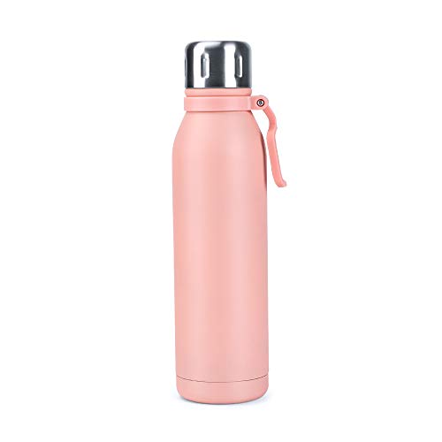 Botella deportiva de acero inoxidable de 700 ml, botella de agua para gimnasio con aislamiento de doble pared, termo con…