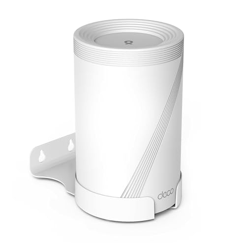 Image of Wall Mount for TP-Link Deco BE63 / BE65 /BE67 /BE68 /BE10000 /BE11000 /BE14000 Mesh Wi-Fi 7 System, Saving Space Aluminum Alloy Wall Hanging Bracket Holder with Cable Storage Rack (White-1Pack)