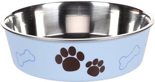 Hundenapf personalisiert aus Edelstahl M 800 ml Hellblau – rutschfest, leicht & hygienisch – Futter- & Wassernapf mit Namen für große Hunde & Katzen