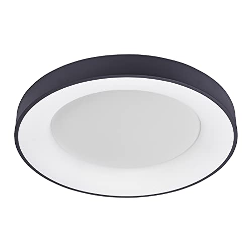 Italux ITL5304-850RC-BK-4 Plafonnier Design Rond en Aluminium Noir