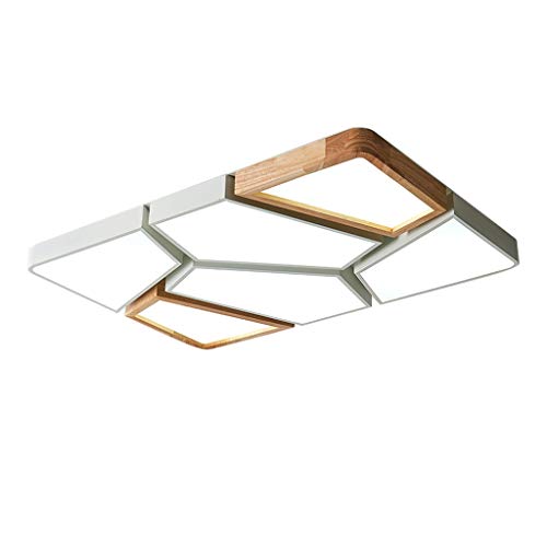 Pan Plafoniera a LED in Legno, Luce Minimalista