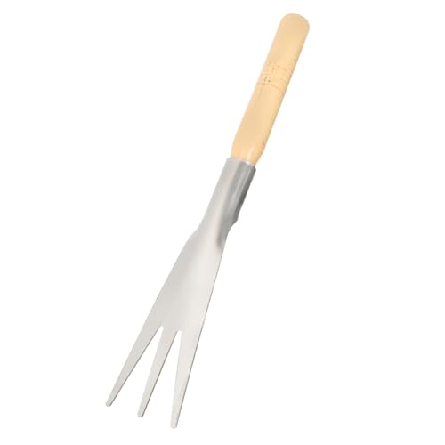 TOYANDONA Paleta De Jardín Dentada Metálica para Jardinería, Pala Manual 3 Dientes, Herramienta Resistente para Plantar Flores y Vegetales Huertos