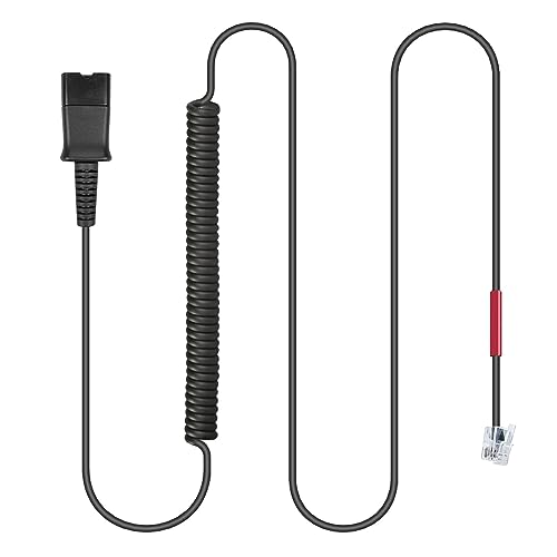 RJ9 QD Adapter HIS Cable for Plantronics Quick Disconnect Headset U10P-S Cord Compatible with Yealink T21P T41P T23G T41S T42S T46S T48S Avaya 1608 9608 9611G Grandstream GXP1620 2130 Panasonic Snom