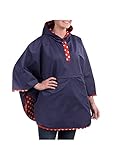 Totes Reversible Rain Poncho Two Looks in One, Womens Size, Style# 0RW2 G18, Navy / Orange & White Dots, One Size