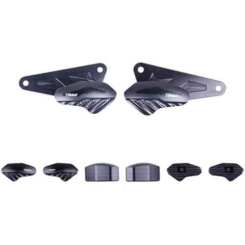 T-Rex Racing No Cut Frame Sliders Compatible with Aprilia 2021-2022 RSV4 Factory 1100 / Tuono V4 Factory No Cut Frame Sliders w/Aluminum Inserts (Black) Cover