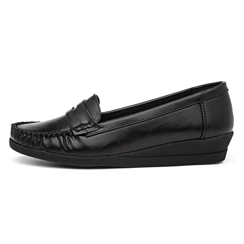 SOFT-LITES. Softlites Delia Womens Black Moccasin Loafer Shoe - Size 3 UK - Black