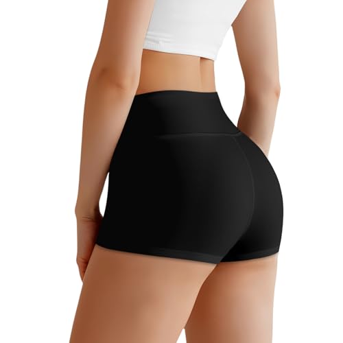 AOOSA Short de Cintura Alta para, Pantalon Corto Elásticos