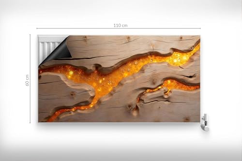 Couverture magnétique 110x60 cm pour cache-radiateur imprimé bois