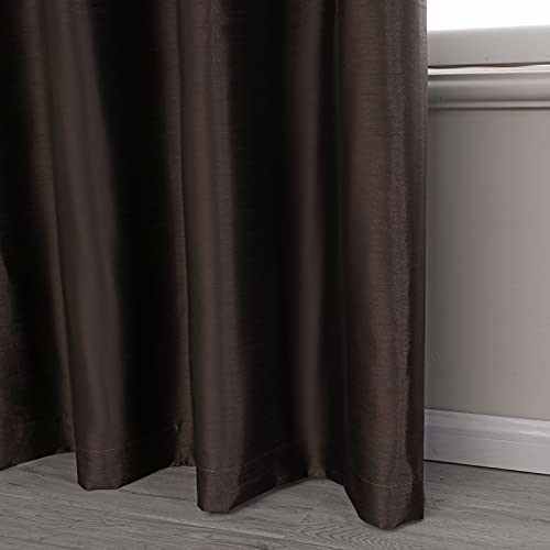 Image of GYROHOME Faux Silk Blackout Curtains with Black Liner, Solid Window Treatment Drapes for Bedroom Living Room, Eyelet Thermal Insulated (2Panels, 46x72inch,Coffee /Brown)