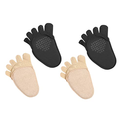 PACKOVE Comfortable Half Forefoot Socks Breathable Toe Topper Socks for Women Anti-slip High Heel Sliers