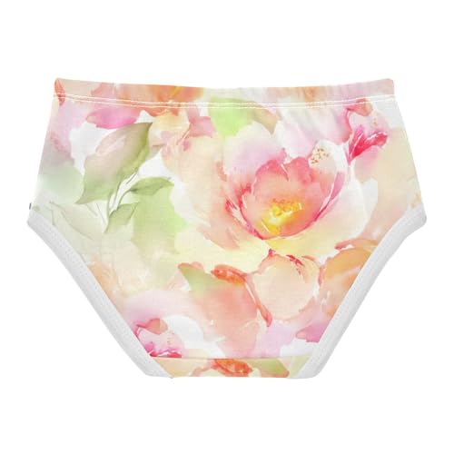 Fun Print Girls Underwear Toddlers 2t Cotton Panties Little Girl Peony Flowers Peach Pink Kids Undies Briefs2
