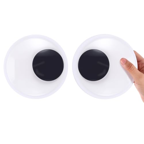 LIQWEI 2 Stück Selbstklebende Wackelaugen 150mm Riesige Kulleraugen Große Wackelaugen Kunststoff Augen Für Heimwerkerhandwerk Partydekorationen Kühlschrank Tür Weihnachtsbäume Auto