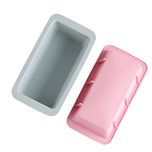 Cabilock 2pcs Silicone Baking Mold for Rectangular Cake Toast and Mousse Food-grade Silicone Easy to Color for Home Baking