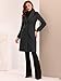 Allegra K Women's 2024 Winter Coats Long Single Breasted Peacoat Small Black Gray