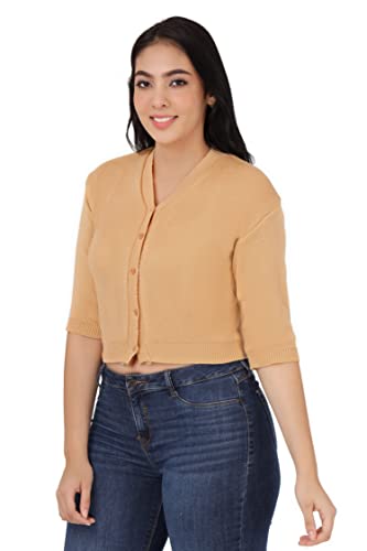 Image of Women Winter Wear V-Neck Half Sleeves Regular Fit Woollen Blouse