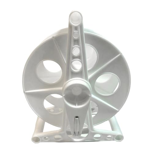 Ziociura ホースリールカート コンパクト ガーデンパイプ巻き取り 持ち運び便利 防絡み設計 組立簡単 水道ホース収納 屋外散水 掃除に適用, 白