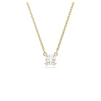 Swarovski Stilla Pendant, Square Cut, Clear, Gold-Tone Finished