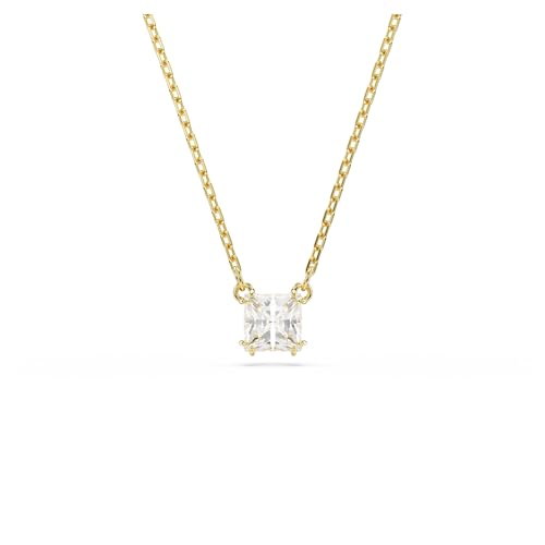 Swarovski Stilla Pendant, Square Cut, Clear, Gold-Tone Finished