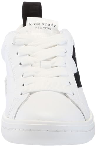 kate spade new york Signature Lace Up Sneaker, True White/Black, 62