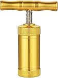 1 Pack Pollen Press Tool, T-Handle Herb & Spice Compressor, Aluminium Alloy Manual Press, 60 mm (2.36 in) Height, 26 mm (1.02 in) Barrel, Gold Colour
