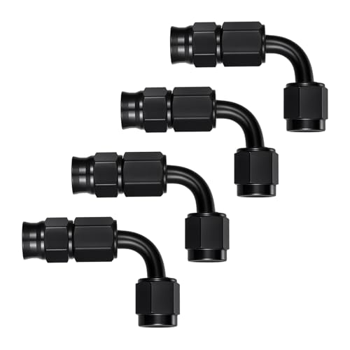 Image of EVIL ENERGY 3AN PTFE Hose End Fitting 90 Degree Black for PTFE Hose Only 4PCS