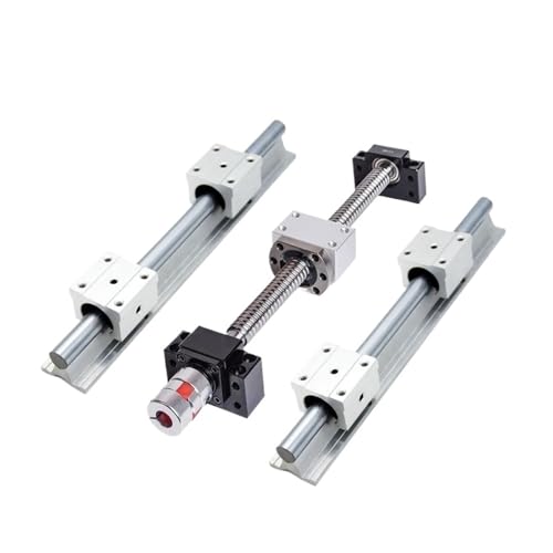 Metal Ball Screw nut end Processing 4pcs SBR16UU Slide Blocks + 2pcs SBR16 300-1000mm +1pcs SFU1610 Ball Screw End Machined with BKBF12(1000mm)