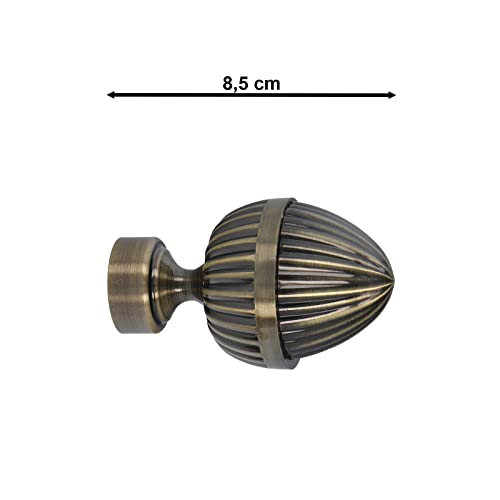 Tringle à rideau 25mm en laiton antique 160cm avec fixation murale Sento Donata - 4